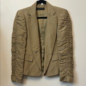 Zara Woman Beige-Tan Tailored Blazer